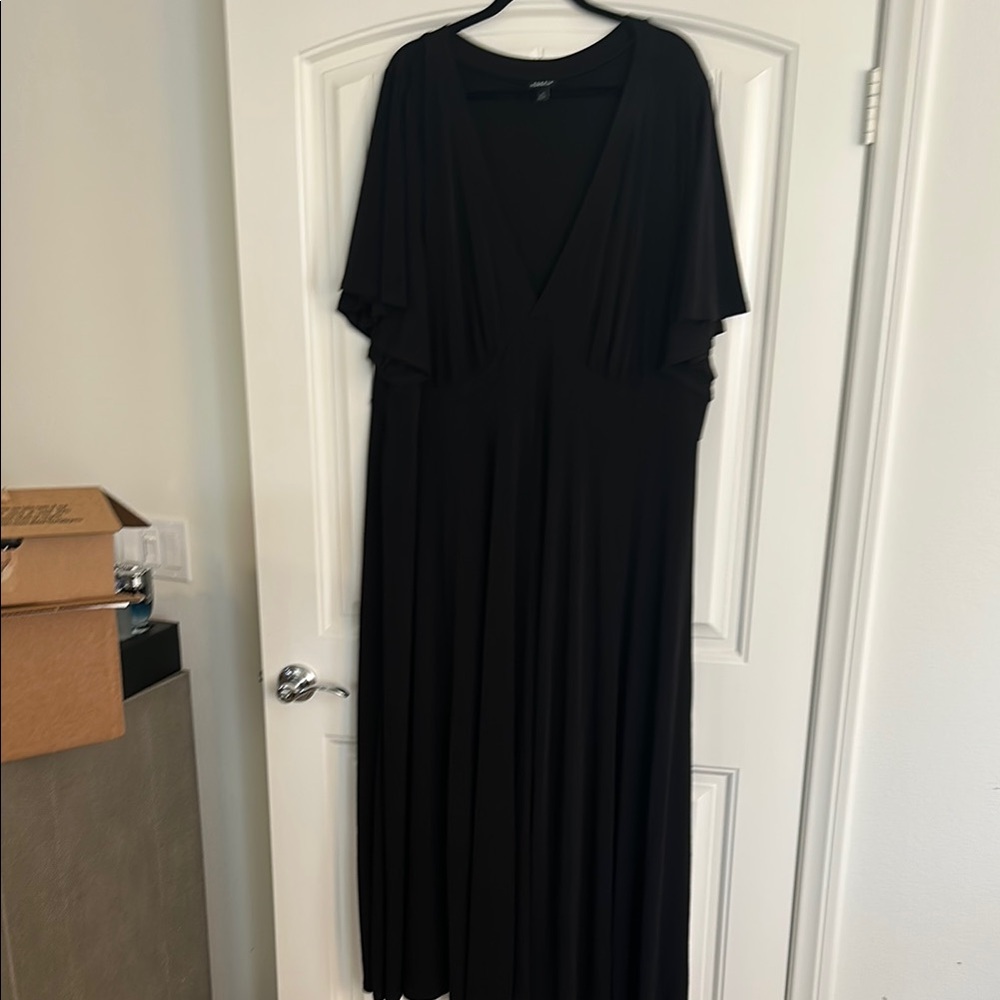 Torrid Black Maxi Dress with Pleated Dolman Sleeves